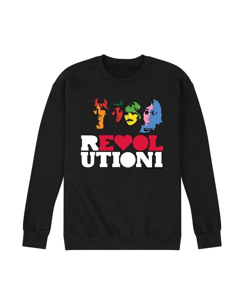 Men's The Beatles Revolution1 Fleece Sweatshirt Black $31.89 Sweatshirt