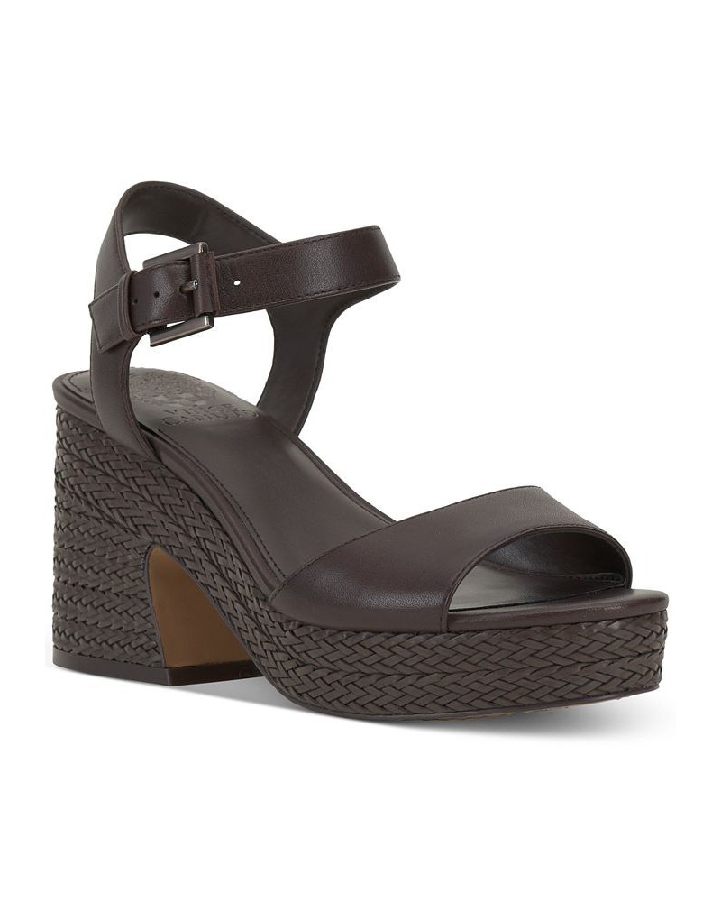 Ranneli Strappy Espadrille Platform Sandals Brown $47.73 Shoes