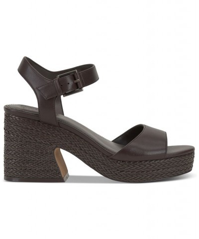 Ranneli Strappy Espadrille Platform Sandals Brown $47.73 Shoes