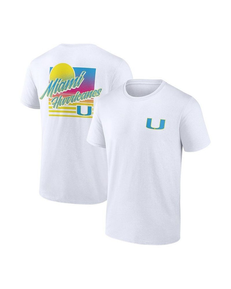 Men's Branded White Miami Hurricanes High Hurdles T-shirt $14.83 T-Shirts