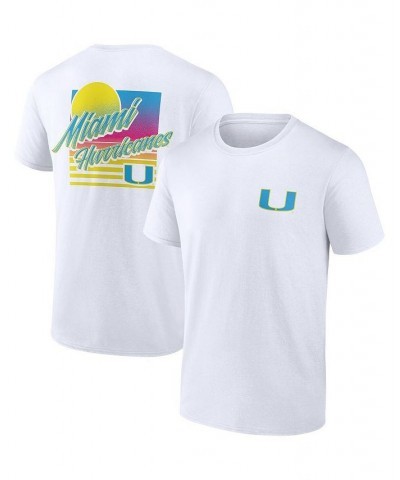 Men's Branded White Miami Hurricanes High Hurdles T-shirt $14.83 T-Shirts