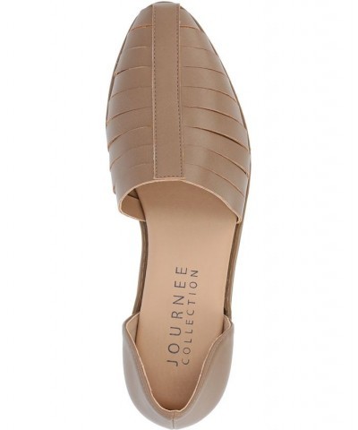 Women's Anyah Caged Flat Tan/Beige $38.95 Shoes