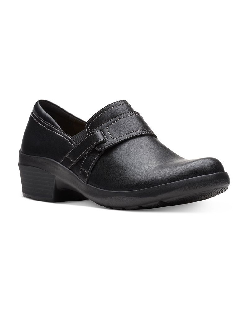 Women's Angie Poppy Slip-On Flats Black $52.50 Shoes