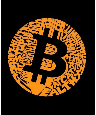 Men's Bitcoin Word Art Long Sleeve T-shirt Black $23.99 T-Shirts