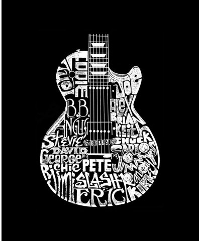 Men's Rock Guitar Head Word Art T-shirt Black $20.99 T-Shirts