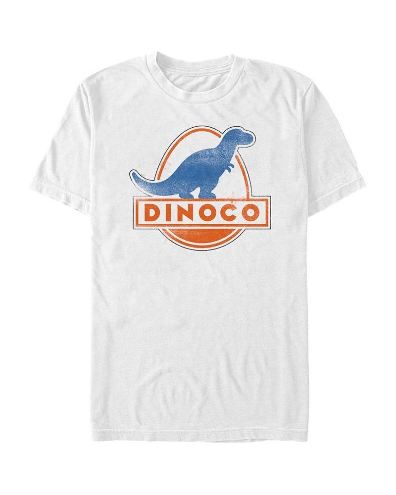 Disney Pixar Men's Cars Iconic DINOCO Gas Station Logo Short Sleeve T-Shirt White $17.84 T-Shirts