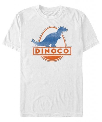 Disney Pixar Men's Cars Iconic DINOCO Gas Station Logo Short Sleeve T-Shirt White $17.84 T-Shirts