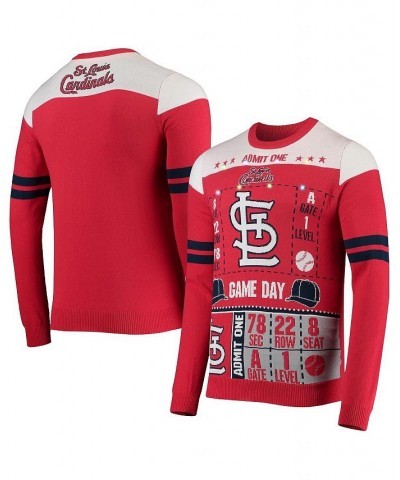 Men's Red St. Louis Cardinals Ticket Light-Up Ugly Sweater $46.00 Sweaters