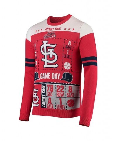 Men's Red St. Louis Cardinals Ticket Light-Up Ugly Sweater $46.00 Sweaters