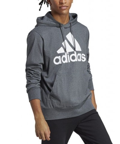 Men's Essentials Performance Jersey Logo Hoodie Gray $27.55 Sweatshirt