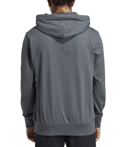 Men's Essentials Performance Jersey Logo Hoodie Gray $27.55 Sweatshirt