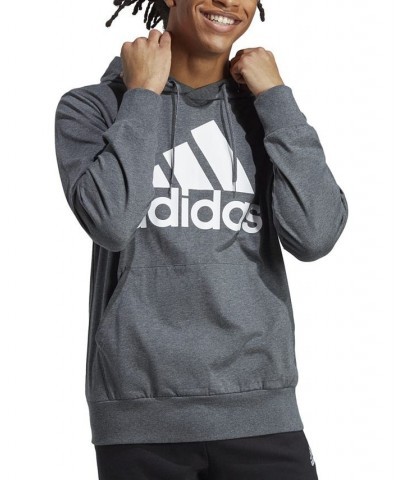 Men's Essentials Performance Jersey Logo Hoodie Gray $27.55 Sweatshirt