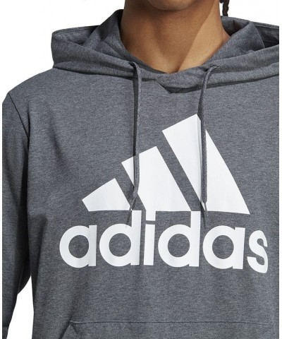 Men's Essentials Performance Jersey Logo Hoodie Gray $27.55 Sweatshirt