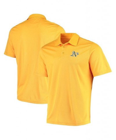 Men's Gold Oakland Athletics Omaha One-Hit Polo Shirt $40.49 Polo Shirts