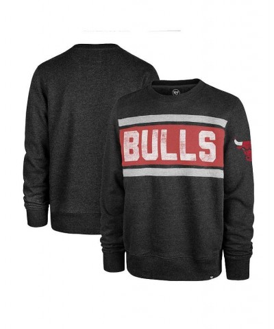 Men's Heather Black Chicago Bulls Tribeca Emerson Pullover Sweatshirt $38.25 Sweatshirt