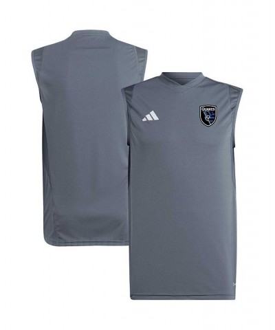 Men's Gray San Jose Earthquakes 2023 On-Field Sleeveless Training Jersey $26.40 Jersey