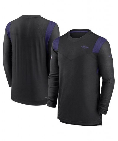 Men's Black Baltimore Ravens Sideline Tonal Logo Performance Player Long Sleeve T-shirt $34.50 T-Shirts