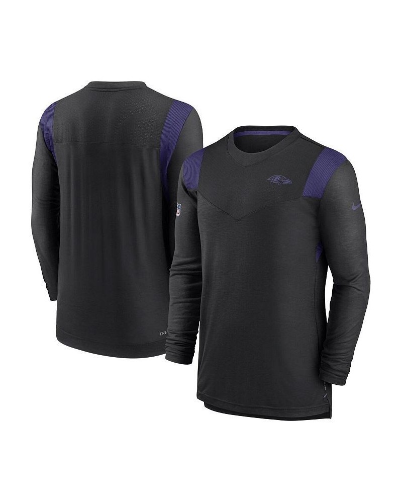 Men's Black Baltimore Ravens Sideline Tonal Logo Performance Player Long Sleeve T-shirt $34.50 T-Shirts