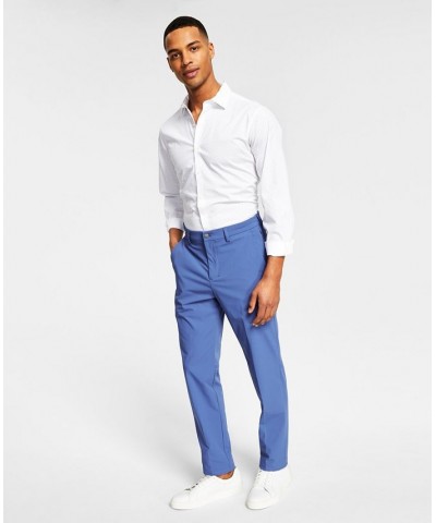 Men's Slim Fit Tech Solid Performance Pants Blue $38.85 Pants