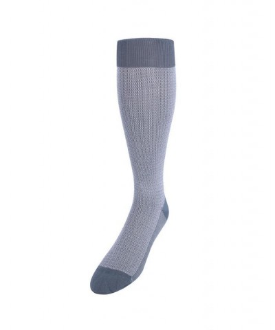 Bernard Chain Link Over The Calf Mercerized Cotton Socks Grey $15.58 Socks