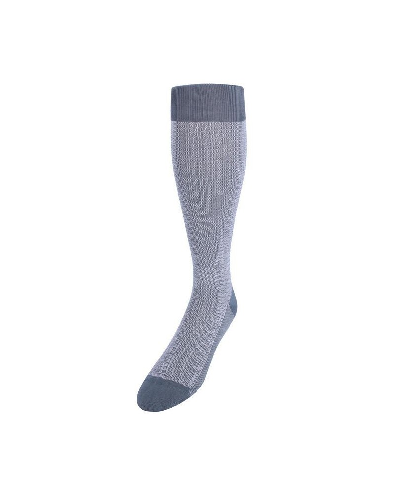 Bernard Chain Link Over The Calf Mercerized Cotton Socks Grey $15.58 Socks