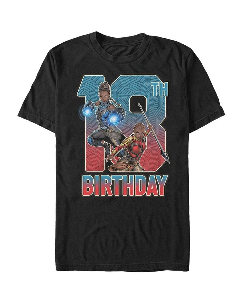 Men's Marvel Black Panther Shuri and Okoye 18th Birthday Short Sleeve T-Shirt Black $15.75 T-Shirts