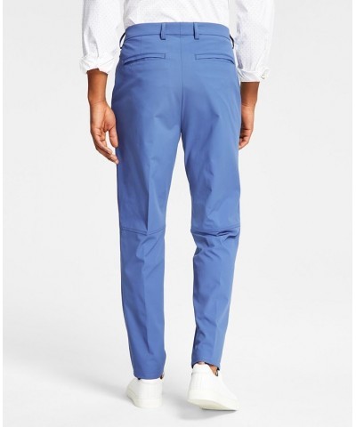 Men's Slim Fit Tech Solid Performance Pants Blue $38.85 Pants