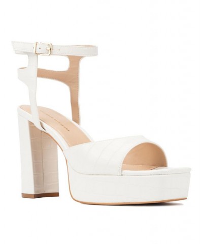 Women's Hilari Wide Width Heels Sandals White $31.30 Shoes