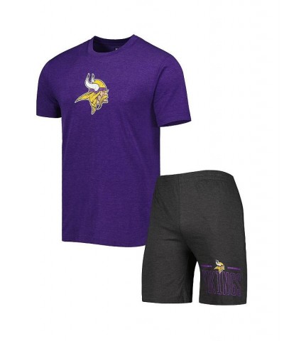 Men's Purple, Charcoal Minnesota Vikings Meter T-shirt and Shorts Set $30.55 Pajama