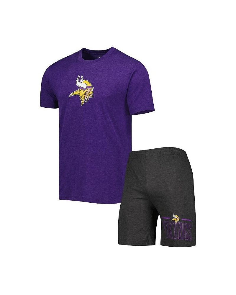 Men's Purple, Charcoal Minnesota Vikings Meter T-shirt and Shorts Set $30.55 Pajama