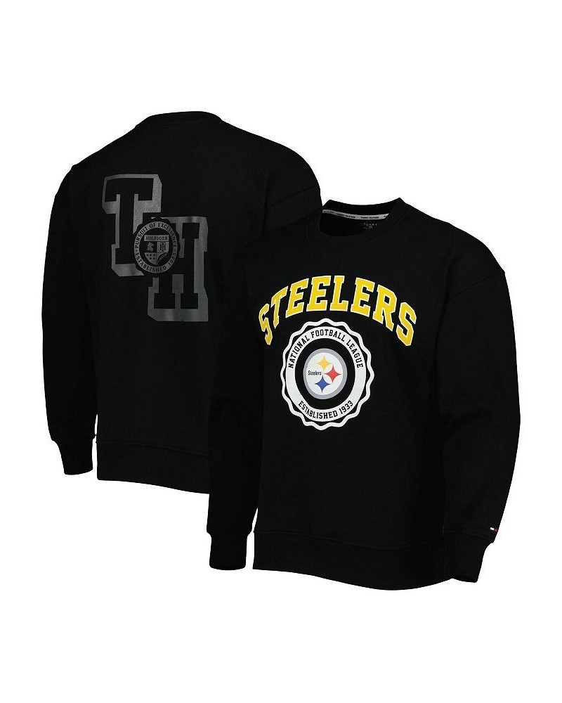 Men's Black Pittsburgh Steelers Ronald Crew Sweatshirt $37.80 Sweatshirt