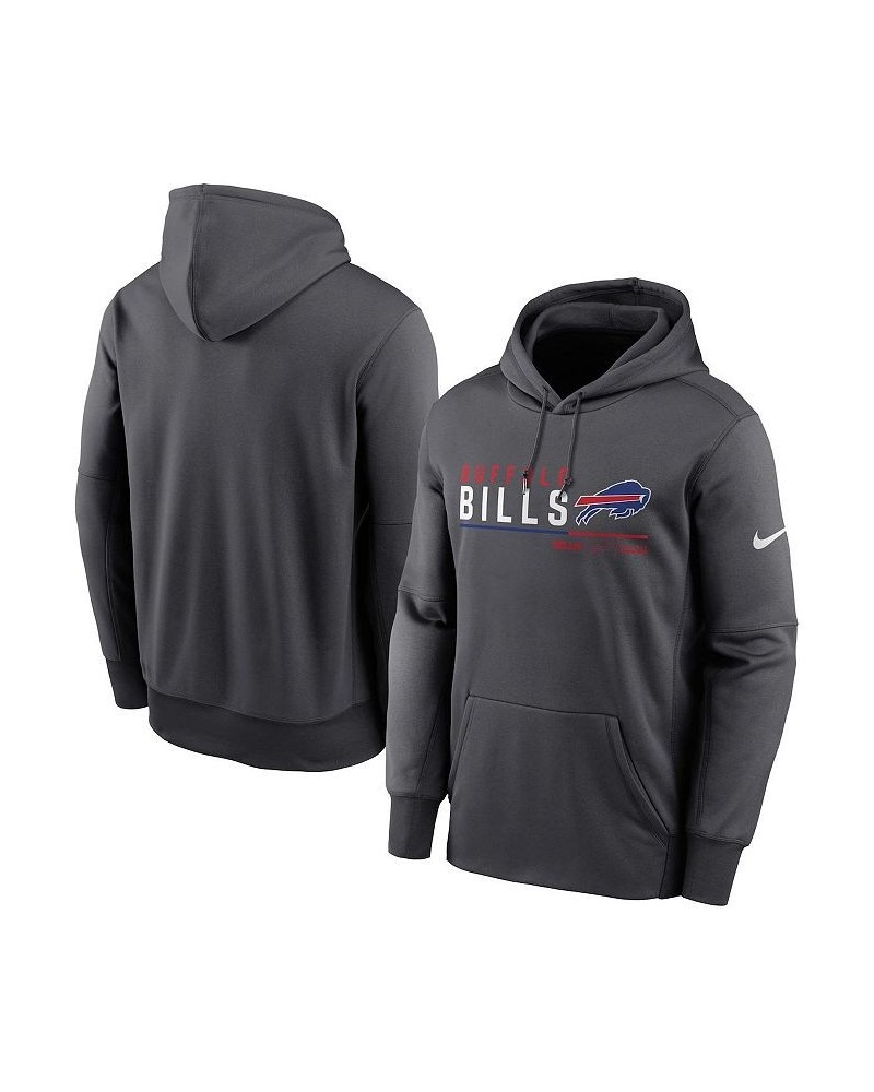 Men's Anthracite Buffalo Bills Prime Logo Name Split Pullover Hoodie $41.40 Sweatshirt