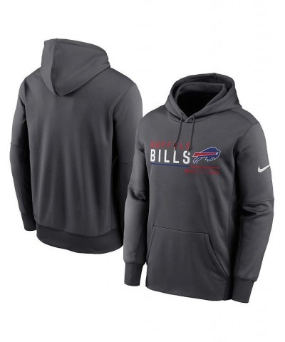 Men's Anthracite Buffalo Bills Prime Logo Name Split Pullover Hoodie $41.40 Sweatshirt