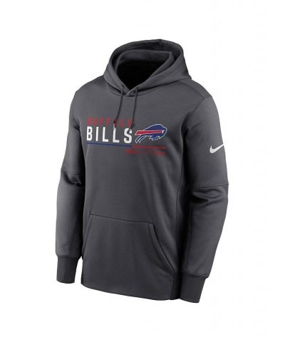 Men's Anthracite Buffalo Bills Prime Logo Name Split Pullover Hoodie $41.40 Sweatshirt