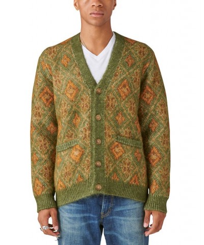 Men's Oushak Print Jacquard Button Down Cardigan Sweater Multi $55.17 Sweaters