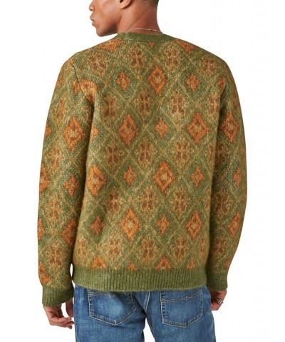 Men's Oushak Print Jacquard Button Down Cardigan Sweater Multi $55.17 Sweaters