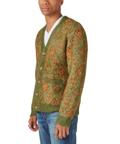 Men's Oushak Print Jacquard Button Down Cardigan Sweater Multi $55.17 Sweaters