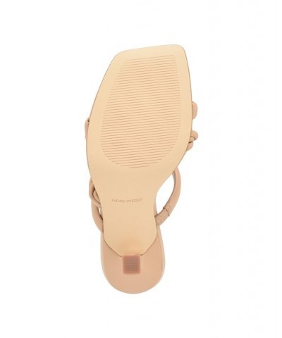 Women's Yester Strappy Heeled Slide Dress Sandals Tan/Beige $46.53 Shoes