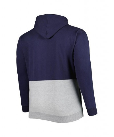 Men's Navy and White Detroit Tigers Big and Tall Fleece Half-Zip Hoodie $33.60 Sweatshirt