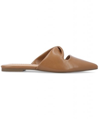 Women's Enniss Twist Flat Brown $34.85 Shoes