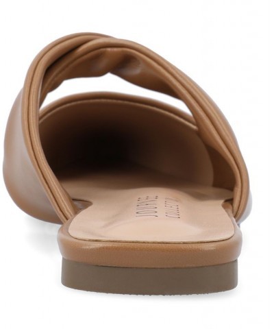 Women's Enniss Twist Flat Brown $34.85 Shoes