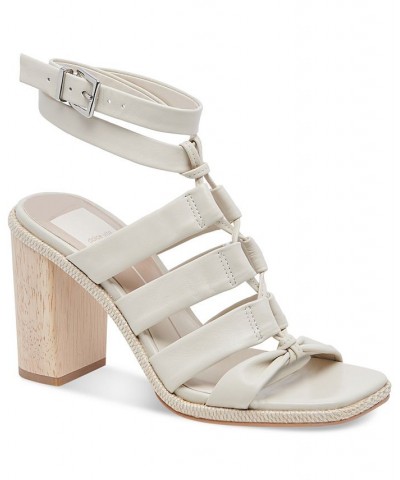 Women's Olema Strappy Block-Heel Gladiator Dress Sandals White $67.20 Shoes