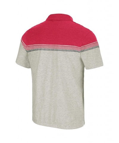 Men's Oatmeal, Red Maryland Terrapins Hill Valley Polo Shirt $24.00 Polo Shirts