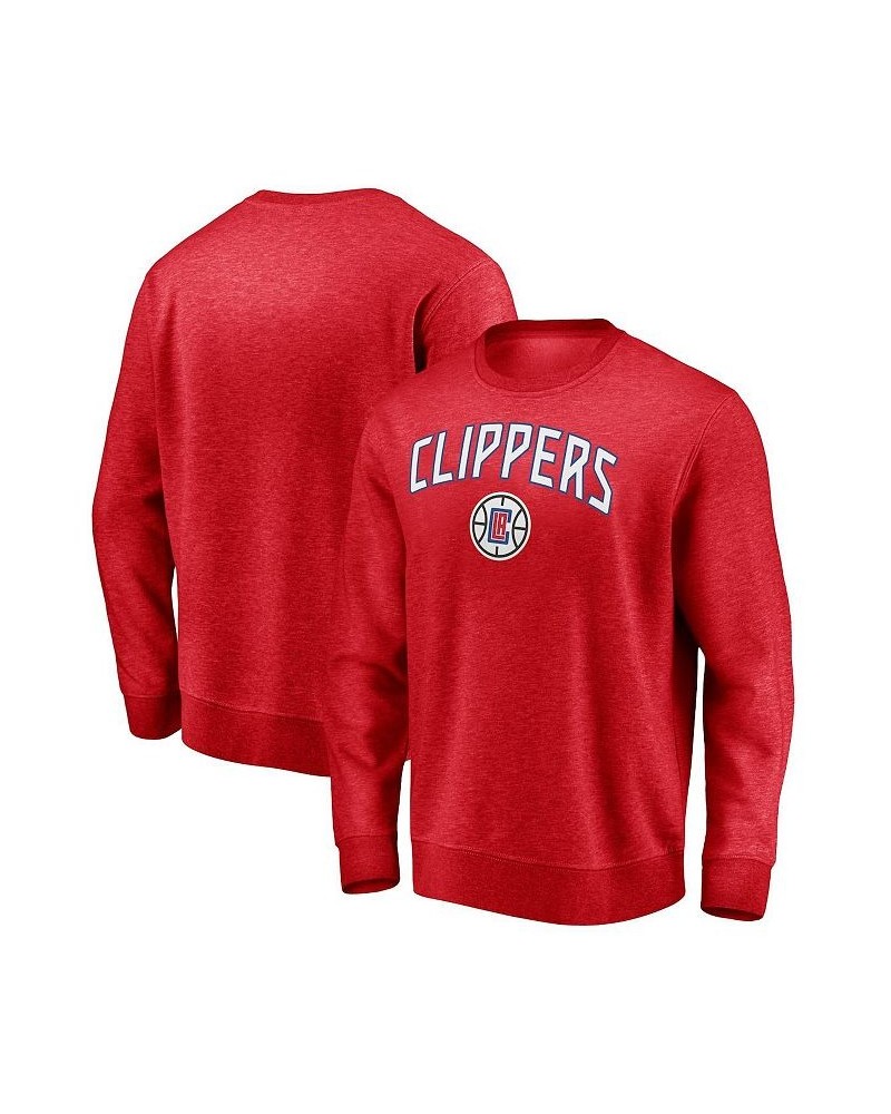 Men's Branded Red LA Clippers Game Time Arch Pullover Sweatshirt $29.69 Sweatshirt