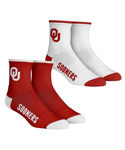 Men's Socks Oklahoma Sooners Core Team 2-Pack Quarter Length Sock Set $14.10 Socks