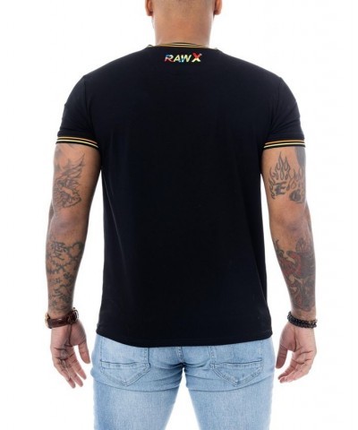 Men's Eagle Embroidered Pocket Crewneck T-shirt Black $22.40 T-Shirts