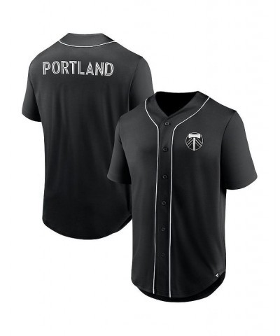 Men's Branded Black Portland Timbers Third Period Fashion Baseball Button-Up Jersey $35.00 Jersey