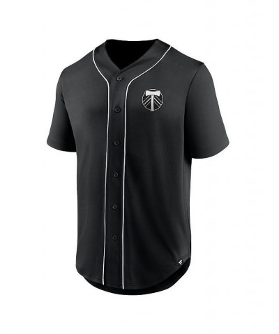 Men's Branded Black Portland Timbers Third Period Fashion Baseball Button-Up Jersey $35.00 Jersey