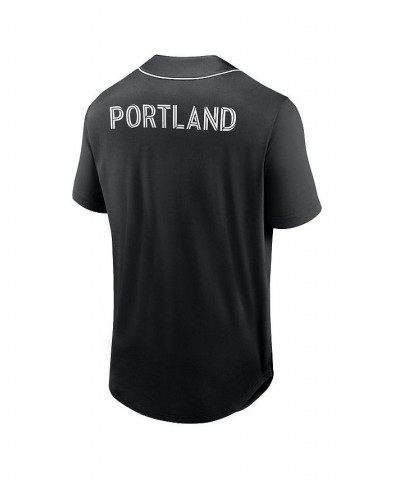 Men's Branded Black Portland Timbers Third Period Fashion Baseball Button-Up Jersey $35.00 Jersey