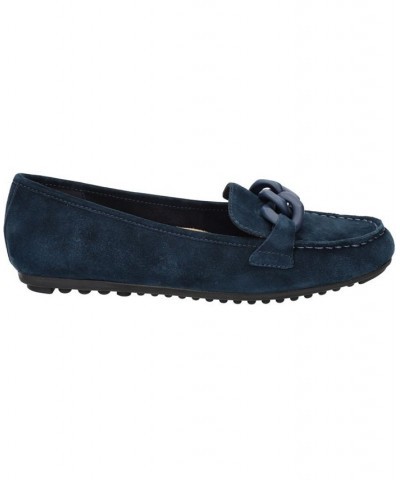 Women's Cullen Comfort Loafers Navy Suede Leather $54.60 Shoes